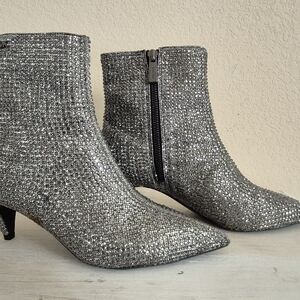 Michael Kors Collection Silver Sequin Ankle Boots